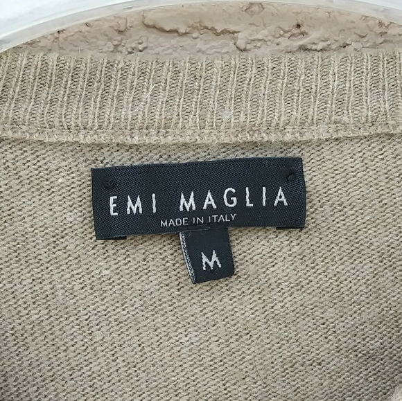 EMI MAGLIA SWEATER MEN'S WOOL BLEND CREW NECK LONG SLEEVE - Picture 4 of 9